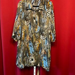 🔥🔥 Indigo Rose Animal Print Button Down Shirt Size:3X (Women)